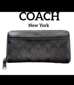 COACH ブラック 長財布 ラウンドファスナー 本革