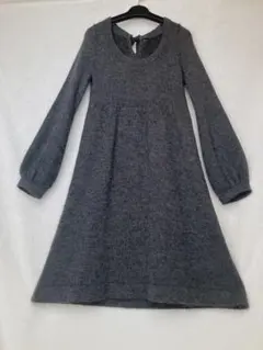 MELROSE 毛混 モヘア 長袖 ニット Aライン ロング ワンピース F