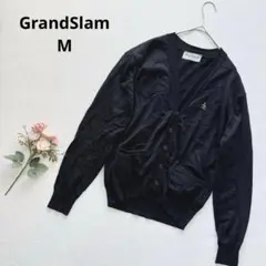 グランドスラム マンシングウェア ブラック ニット　カーディガンレトロ M