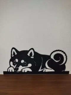 【柴犬アート】伏せ③ インテリアアート アートパネル ウォールアート