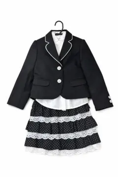 フォーマルスーツセット 黒と白のストライプ