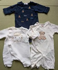 プティマイン　ユニクロ　ロンパース3点セット