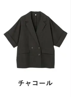 anyfeeリネン調半袖テーラードジャケット　接触冷感 UVカットのサムネイル