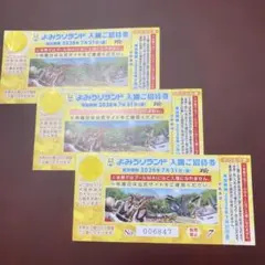 よみうりランド 入園ご招待券 3枚セット【7月31日迄】（2枚も可能）のサムネイル