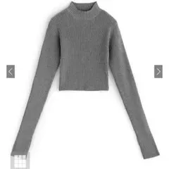 サムホール付きショート丈ニットトップス (k9230f)