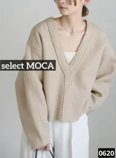 a*9様 0620 select MOCA ブークレーVネックショートカーディガ