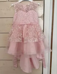 ピンク フラワー刺繍 ドレス