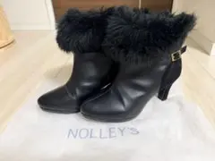 NOLLEY'S ブラックファーブーツ 22cm