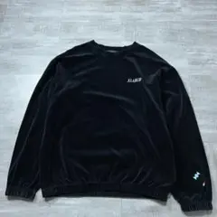 美品 X-LARGE エクストララージ ベロア スウェット トレーナー 黒 M