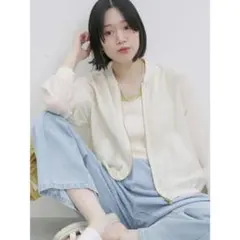 美品✨サマンサモスモスblue ダブルジップシアーブルゾンのサムネイル
