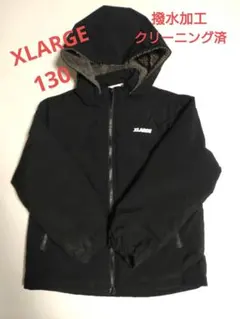 XLARGE フード付き黒コート　130cm
