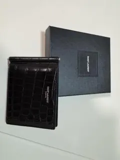 SAINT LAURENT クロコ型押し マネークリップ コインケース セット