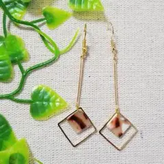 ゆらゆらピアス。:°ஐ♡*ブラウン　No.398