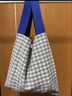爽やかロイヤルブルー のハンドル エコバッグ　ハンドメイド