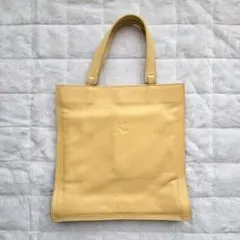 ​Kitamura 00s レザー ハンドバッグ 本革 黄色 25cm トラッド