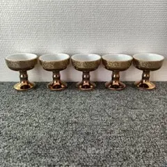 E-壁 玉川堂 鎚起銅器 茶托 5客セット 銅製 伝統工芸 煎茶道具 刻印