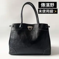 未使用級✨傳濱野　HAMANO クラシックトートバッグ　ブラック　シボ革　黒のサムネイル