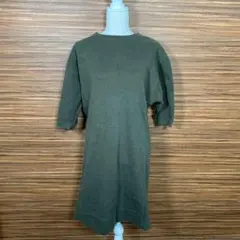 ニコアンド ニット ワンピース サイズ3 Lサイズ相当 緑 グリーン 無地