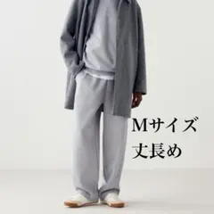 新品　ユニクロCスウェットワイドパンツ　丈長め サイズM グレー
