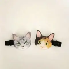 フェリシモ 猫モチーフ ヘアクリップ 2個セットのサムネイル