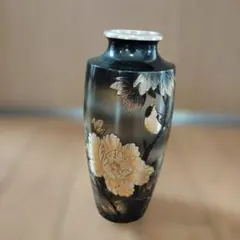花瓶 牡丹と鳥 陶印あり 仏壇用のサムネイル
