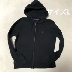 ポロラルフローレン パーカー ジップアップ ポニー刺繍ロゴ ブラック/レッド