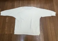 et de アイボリー八分袖 カシミヤ100%ニットセーター 大きいサイズ
