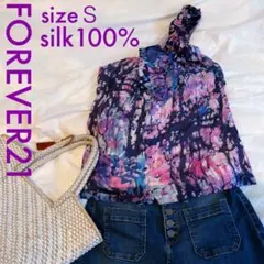 【FOREVER21】リボンキャミソール　タンクトップ　シルクシフォン　ZARA