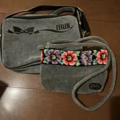 FEILER フェイラー　グレー ショルダーバッグ 2点セット
