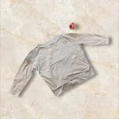 長袖ブラウス　カットソー　グレー　ベージュ　綿100% 無地　Mサイズ