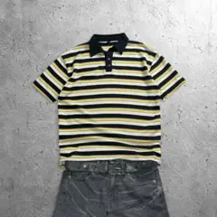y2k border polo shirt black yellow cboyのサムネイル