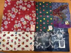 新品未使用 和柄 ハンカチ5枚セット 綿100%