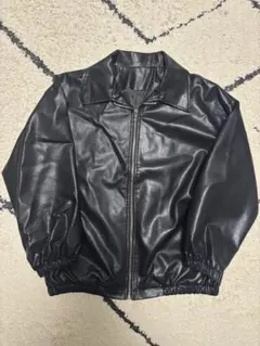 ブラック合成皮革ジャケット