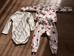 美品ෆプチバトーෆベビー服3点セットෆハートෆ80サイズෆ