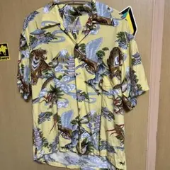 90s Pineapple Juice アロハシャツ 和柄 虎 鷹 Mサイズのサムネイル