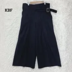 KBF ケービーエフ ワイドパンツ ネイビー ベルト付き 裏地あり