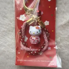 ハローキティ 着物ストラップ ピンク - メルカリ