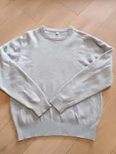UNIQLO女性にもおすすめ クルーネック ニットセーターライトブルーＳサイズ