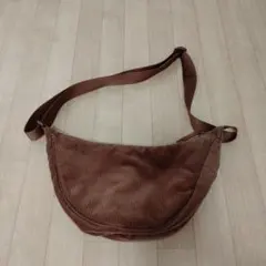 UNIQLO ユニクロ ラウンド ミニ ショルダーバッグ コーデュロイ ブラウン