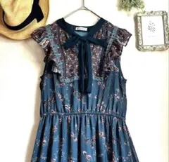 axes femme♡シフォンフリル　リボン　レース　ワンピース　クラシカル