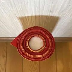 帯　反物　赤×黄色　リバーシブル　リメイク
