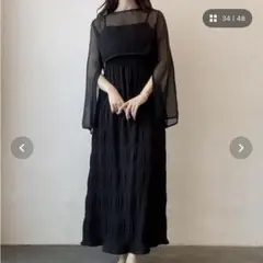 シアーリボンボレロとシャーリングキャミワンピースSET Mサイズ