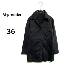 M-premier(エムプルミエ) 2ポケット付 シャツ ブラウス 黒 36