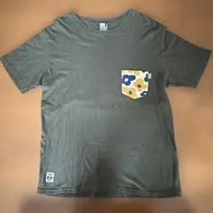 CHUMS チャムス ポケットTシャツ 花柄 カーキ