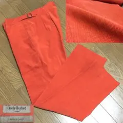 美品 ケイスリーヘイフォード コーデュロイ スラックス パンツ W80 オレンジのサムネイル
