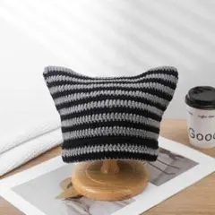 【店頭完売品】HYDE ネコ耳 ニット帽 ボーダー灰×黒 6or9 L'Arc