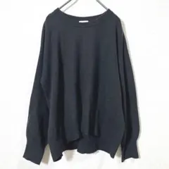 GU ジーユー　オーバーサイズクルーネックセーター　黒　M