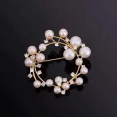 パールブローチ　サークルブローチ