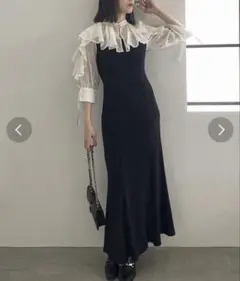 2WAYカラードッキングリブワンピース