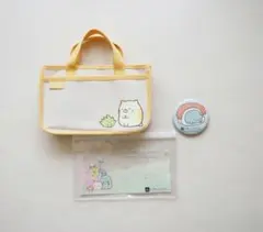 すみっコぐらし 猫カバン集合ポーチトカゲ缶バッチセット